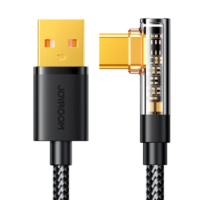 Kabel Joyroom Gaming Cable S-UC027A6 USB-C (kątowy) / USB-A (prosty) 3A 1.2 m - czarny - obrazek 10