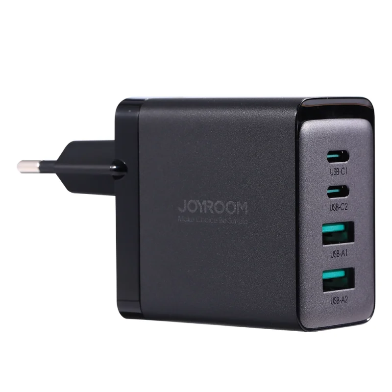 Joyroom ładowarka GaN 67W 4 porty (2x USB, 2x USB C) czarna (TCG02) + kabel USB C – USB C 100W 1.2m - obrazek 4