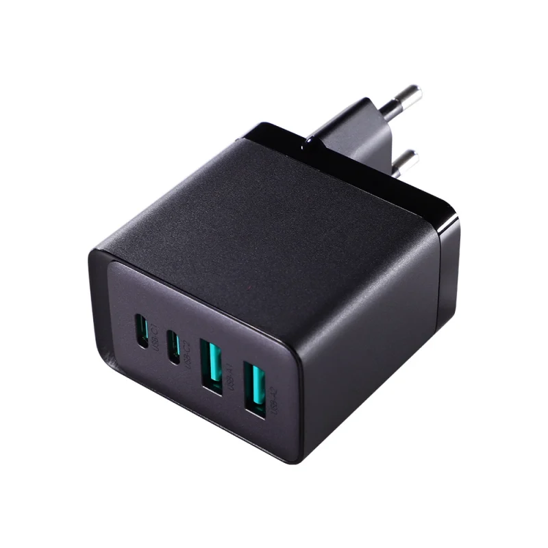 Joyroom ładowarka GaN 67W 4 porty (2x USB, 2x USB C) czarna (TCG02) + kabel USB C – USB C 100W 1.2m - obrazek 6