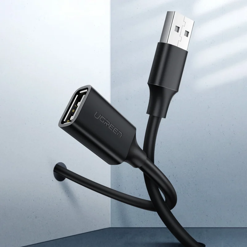 Ugreen kabel przedłużacz USB (męski) - USB (żeński) 2.0 480Mb/s 3m czarny (US103) - obrazek 2