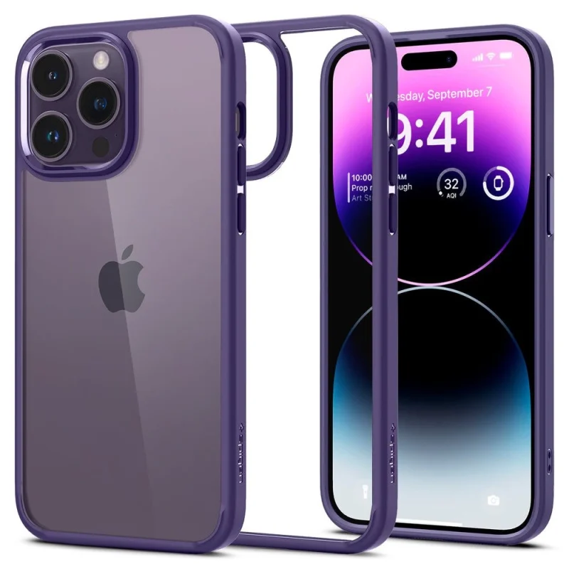 Etui Spigen Ultra Hybrid na iPhone 14 Pro Max - fioletowe