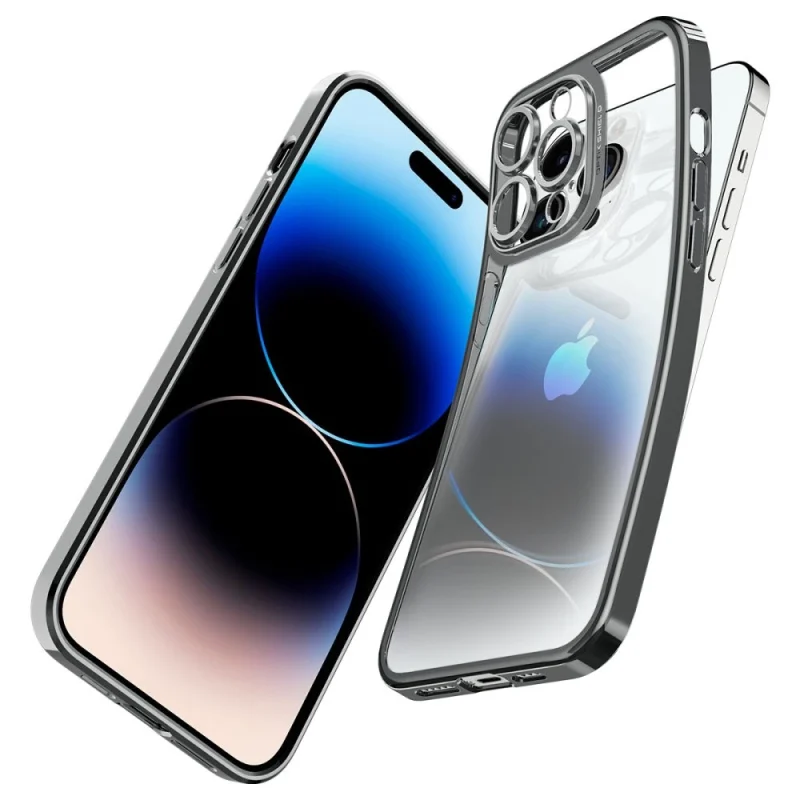 Etui Spigen Optik Crystal na iPhone 14 Pro - przezroczysto-szare - obrazek 8