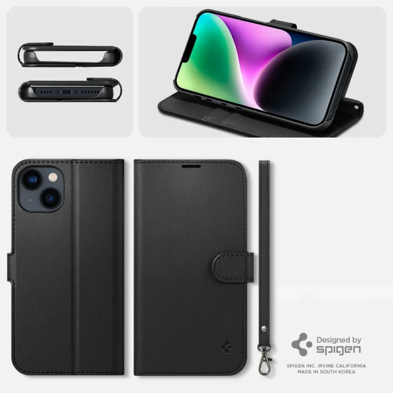 Etui Spigen Wallet S na iPhone 14 - czarne - obrazek 15