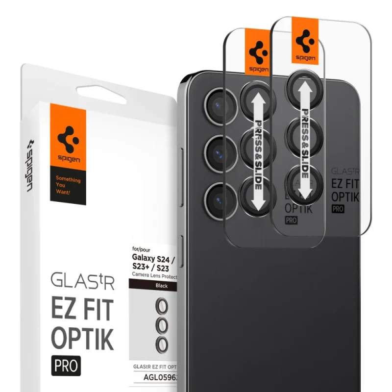 Osłona aparatu Spigen Glas.tR EZ Fit Optik Camera Protector na Samsung Galaxy S23 / S23+ - czarna 2 szt.