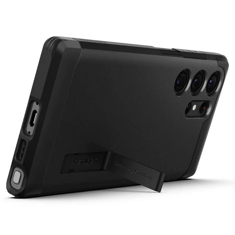 Etui Spigen Tough Armor na Samsung Galaxy S23 Ultra - czarne - obrazek 11