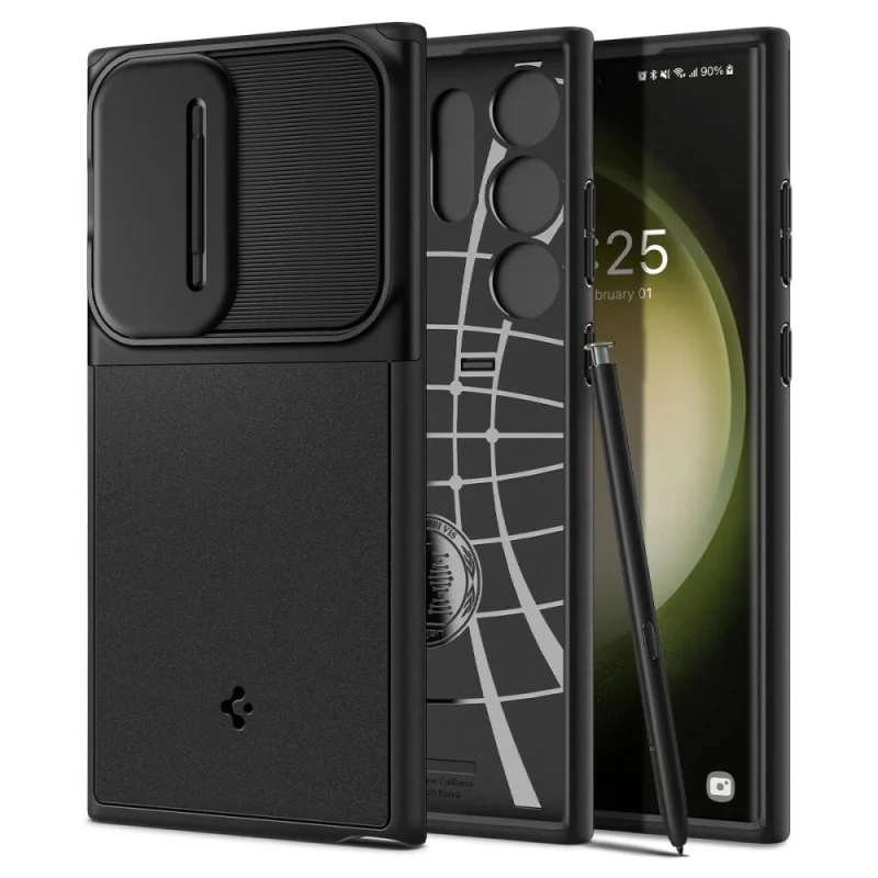 Etui Spigen Optik Armor na Samsung Galaxy S23 Ultra - czarne