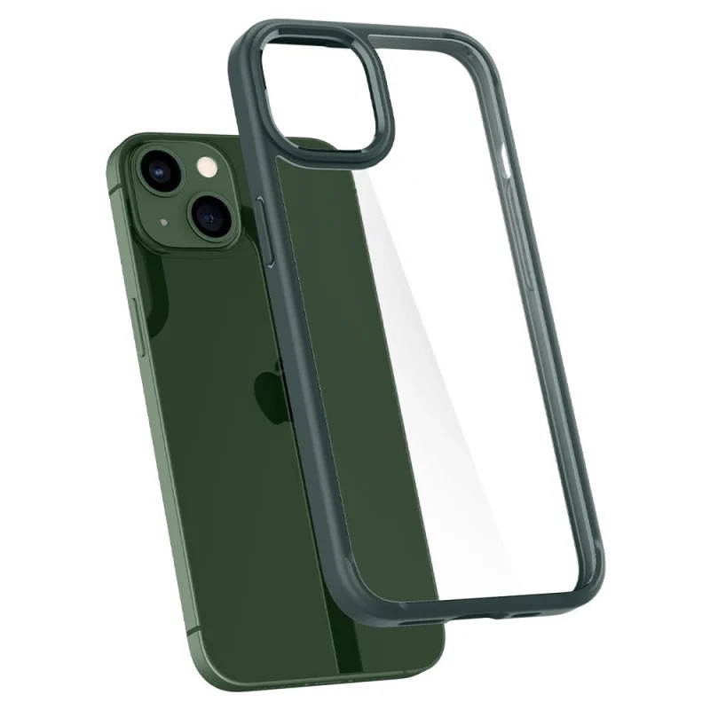 Etui Spigen Ultra Hybrid na iPhone 13 - ciemnozielone - obrazek 6