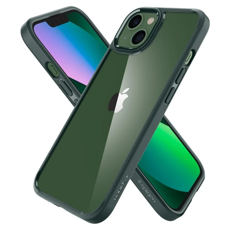 Etui Spigen Ultra Hybrid na iPhone 13 - ciemnozielone - obrazek 7