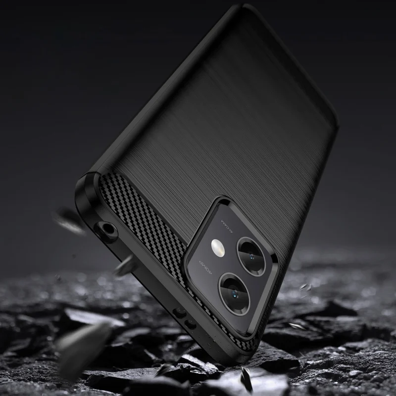 Carbon Case etui Xiaomi Poco X5 5G / Redmi Note 12 5G elastyczny silikonowy karbonowy pokrowiec czarne - obrazek 3