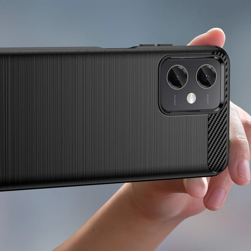 Carbon Case etui Xiaomi Poco X5 5G / Redmi Note 12 5G elastyczny silikonowy karbonowy pokrowiec czarne - obrazek 5