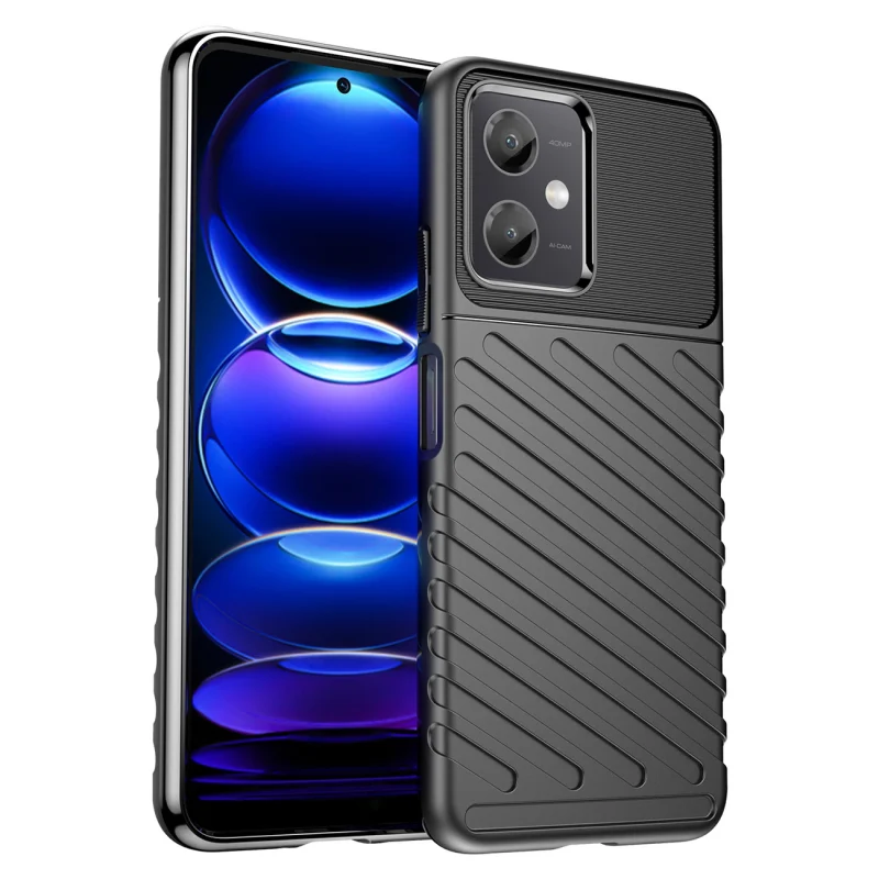 Thunder Case etui Xiaomi Poco X5 5G / Redmi Note 12 5G silikonowy pancerny pokrowiec czarne