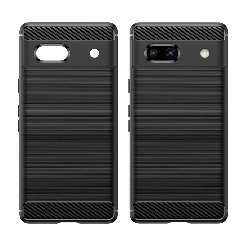 Carbon Case etui Google Pixel 7a elastyczny silikonowy karbonowy pokrowiec czarne - obrazek 8