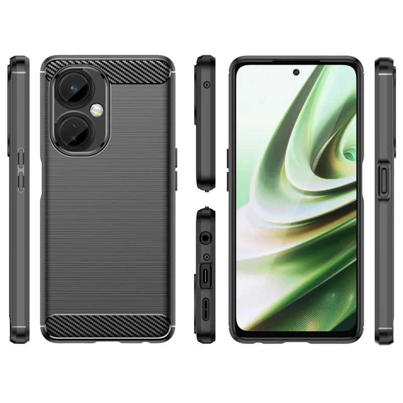 Carbon Case etui OnePlus Nord CE 3 elastyczny silikonowy karbonowy pokrowiec czarne - obrazek 2