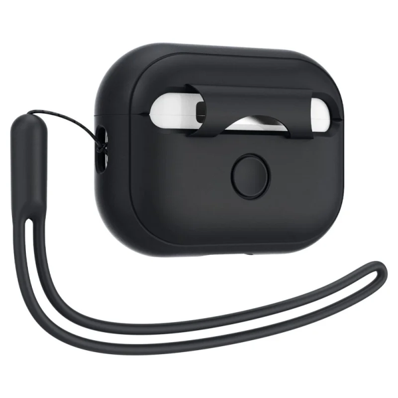 Etui Spigen Silicone Fit Strap na Apple AirPods Pro 1 / 2 - czarne - obrazek 4