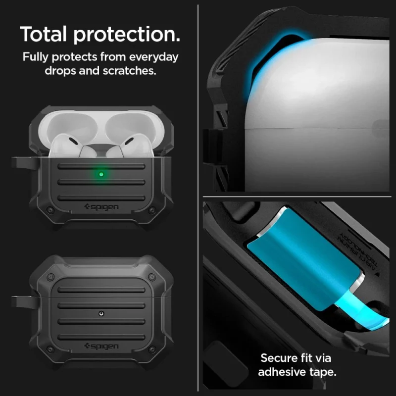 Etui Spigen Tough Armor MagSafe na Apple AirPods Pro 1 / 2 - czarne - obrazek 12