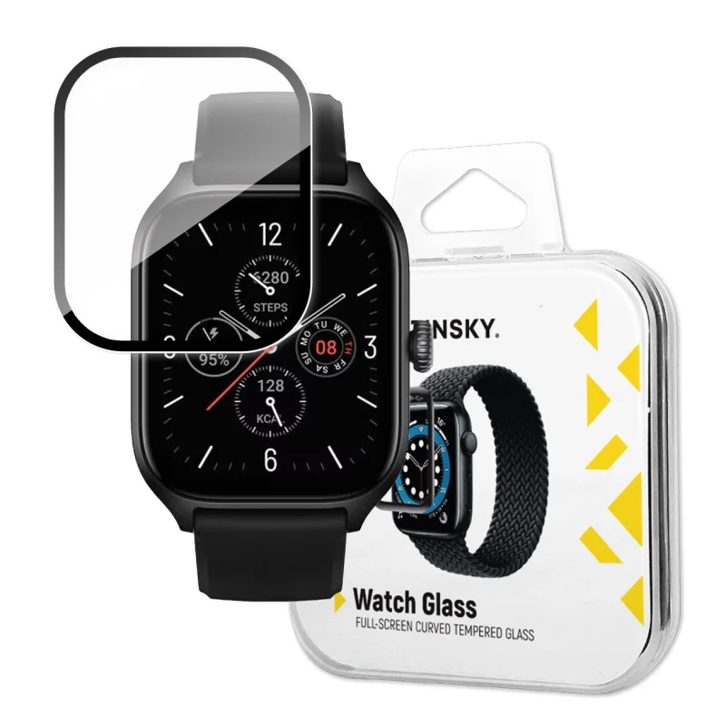 Wozinsky Full Glue Tempered Glass szkło hartowane do Xiaomi Amazfit GTS 4 9H na cały ekran z czarną ramką