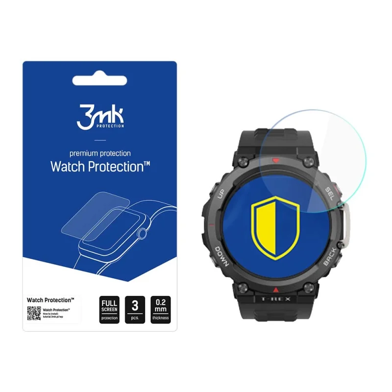 Szkło hybrydowe 3mk Watch Protection™ v. FlexibleGlass Lite na Amazfit T-Rex 2