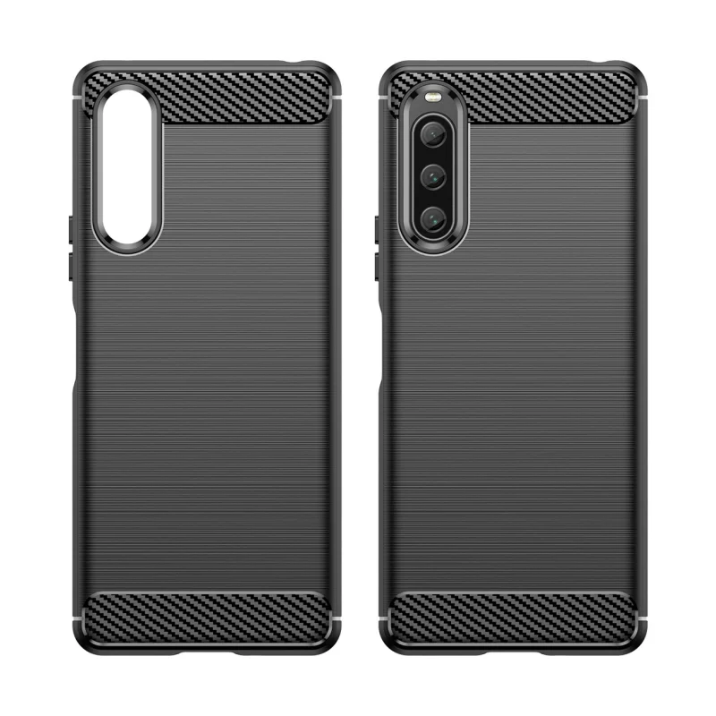 Carbon Case etui do Sony Xperia 10 V elastyczny silikonowy karbonowy pokrowiec czarne - obrazek 8