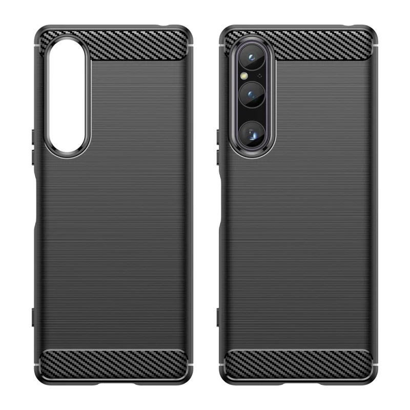 Carbon Case etui do Sony Xperia 1 V elastyczny silikonowy karbonowy pokrowiec czarne - obrazek 8