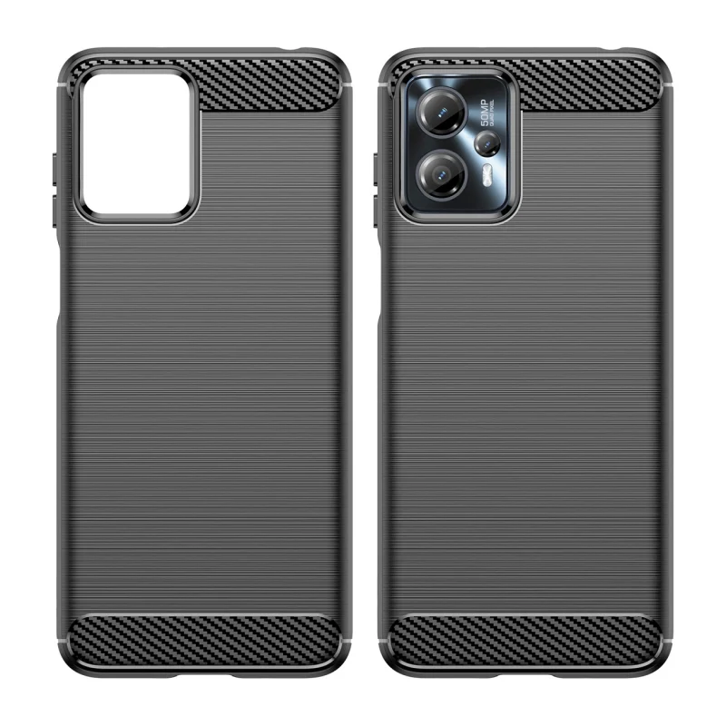 Carbon Case etui do Motorola Moto G53 / G13 elastyczny silikonowy karbonowy pokrowiec czarne - obrazek 8