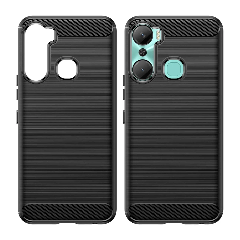 Carbon Case etui do Infinix Hot 12 Pro elastyczny silikonowy karbonowy pokrowiec czarne - obrazek 8