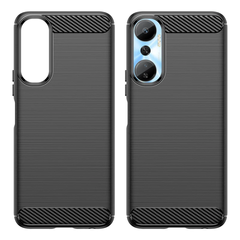 Carbon Case etui do Infinix Hot 20 elastyczny silikonowy karbonowy pokrowiec czarne - obrazek 8