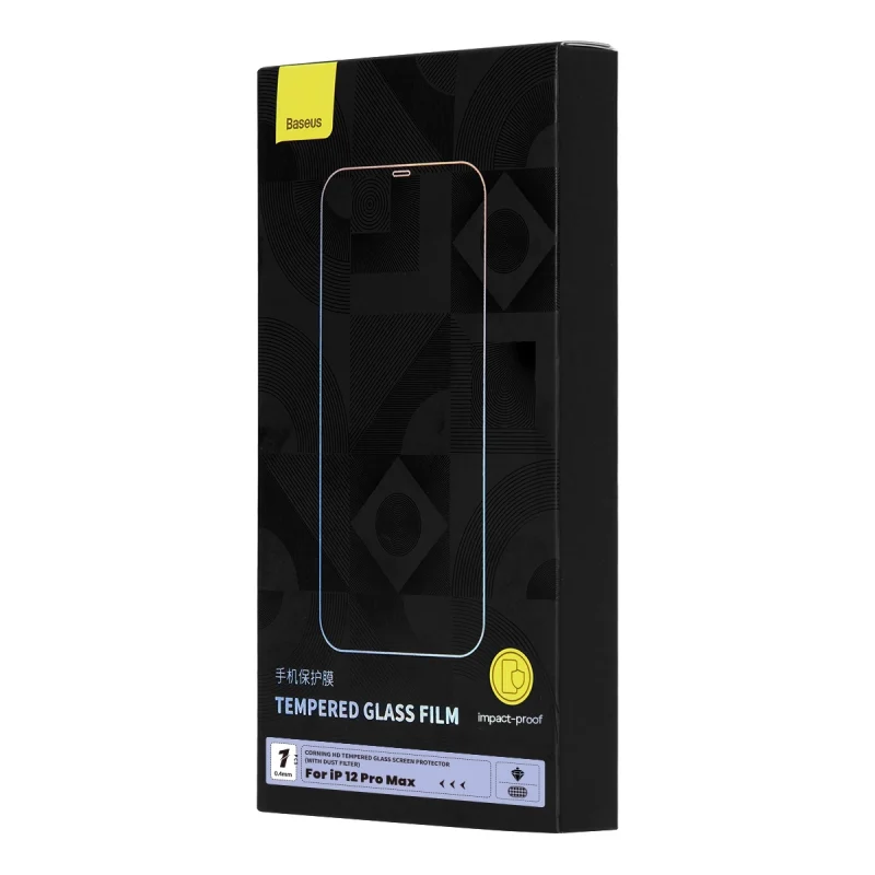 Baseus szkło hartowane do iPhone 12 Pro Max na cały ekran z osłoną na głośnik 0.4mm + zestaw montażowy - obrazek 5