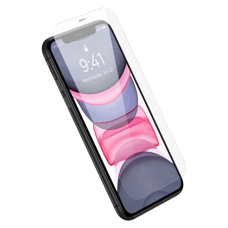 Baseus szkło hartowane do iPhone 11 / XR na cały ekran z osłoną na głośnik 0.4mm + zestaw montażowy - obrazek 4