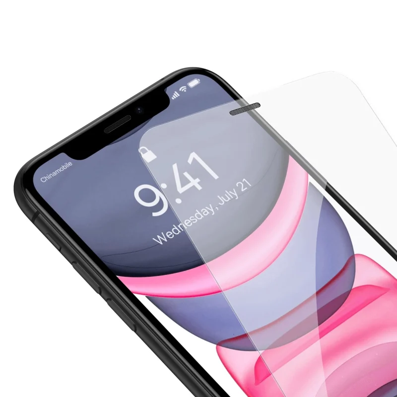 Baseus szkło hartowane do iPhone 11 / XR na cały ekran z osłoną na głośnik 0.4mm + zestaw montażowy - obrazek 7