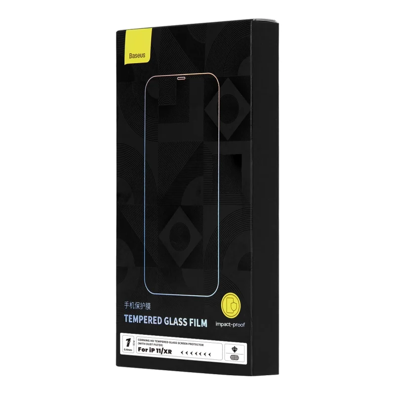 Baseus szkło hartowane do iPhone 11 / XR na cały ekran z osłoną na głośnik 0.4mm + zestaw montażowy - obrazek 5