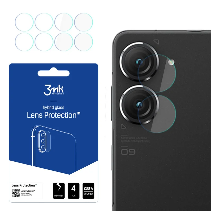 Szkło na aparat 3mk Lens Protection™ hybrydowe na Asus Zenfone 9