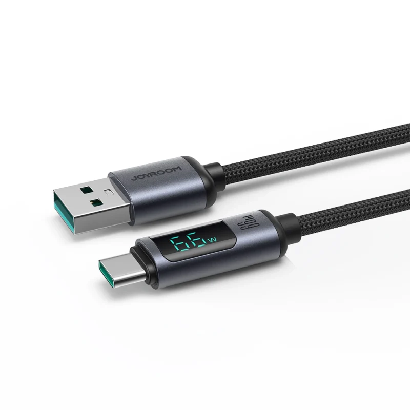 Kabel Joyroom Prism Series A16 USB-C / USB-A 66W 1.2m z wyświetlaczem LED - czarny - obrazek 9