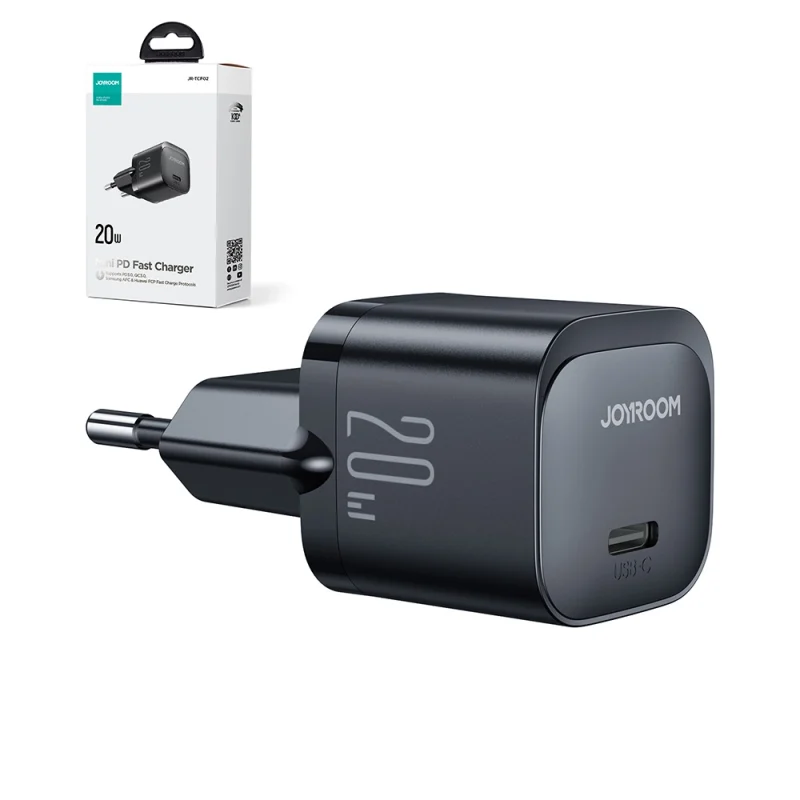 Mini ładowarka USB C 20W PD Joyroom JR-TCF02 - czarna - obrazek 2