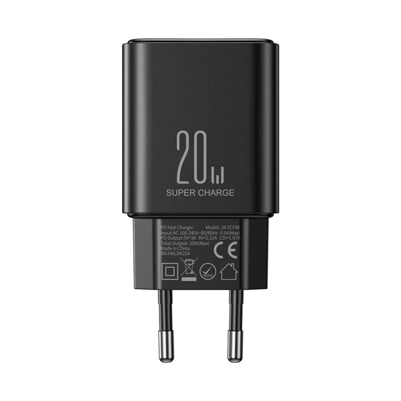 Ładowarka USB C 20W PD Joyroom JR-TCF06 z kablem USB C - Lightning - czarna - obrazek 11