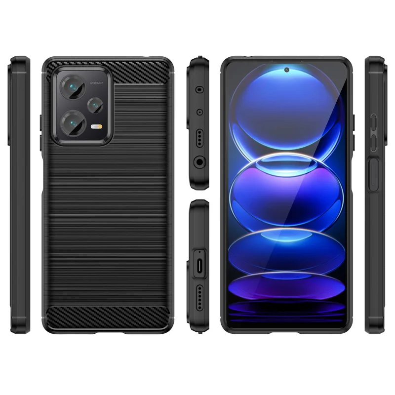 Carbon Case etui do Xiaomi Redmi Note 12 Pro+ elastyczny silikonowy karbonowy pokrowiec czarne - obrazek 2