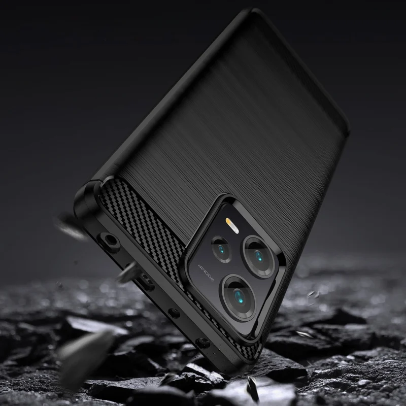 Carbon Case etui do Xiaomi Redmi Note 12 Pro+ elastyczny silikonowy karbonowy pokrowiec czarne - obrazek 3