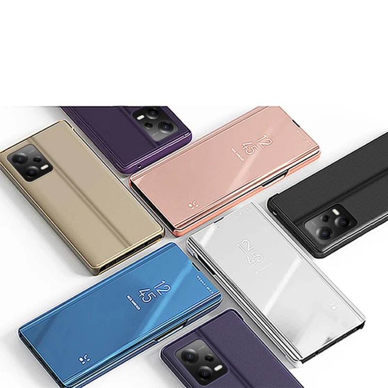 Clear View Case etui do Xiaomi Redmi Note 12 Pro+ pokrowiec z klapką różowe - obrazek 4