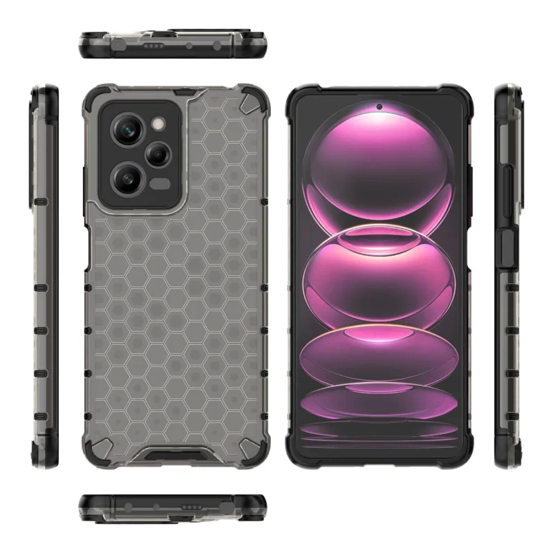 Honeycomb etui do Xiaomi Redmi Note 12 Pro / Poco X5 Pro 5G pancerny hybrydowy pokrowiec czarne - obrazek 2