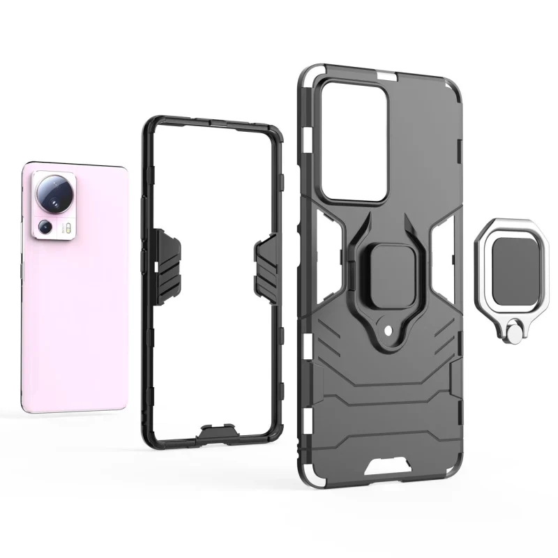 Ring Armor etui do Xiaomi 13 Lite pancerny pokrowiec uchwyt magnetyczny ring czarne - obrazek 16