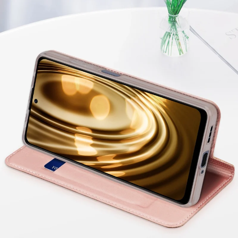 Dux Ducis Skin Pro etui do Xiaomi Redmi Note 12 Pro / Poco X5 Pro 5G pokrowiec z klapką portfel na kartę podstawka różowe - obrazek 13