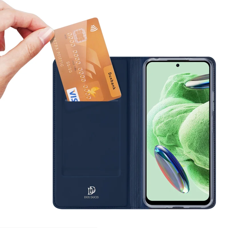 Dux Ducis Skin Pro etui do Xiaomi Redmi Note 12 Pro / Poco X5 Pro 5G pokrowiec z klapką portfel na kartę podstawka niebieskie - obrazek 2