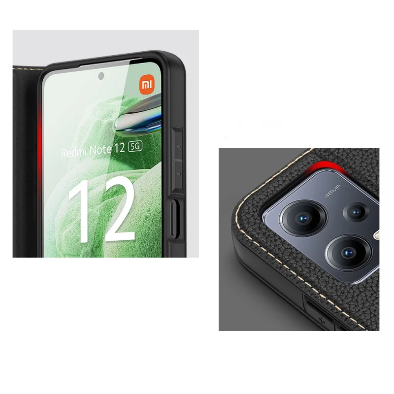 Dux Ducis Skin X2 etui do Xiaomi Redmi Note 12 5G / Poco X5 5G pokrowiec z klapką portfel podstawka brązowe - obrazek 14