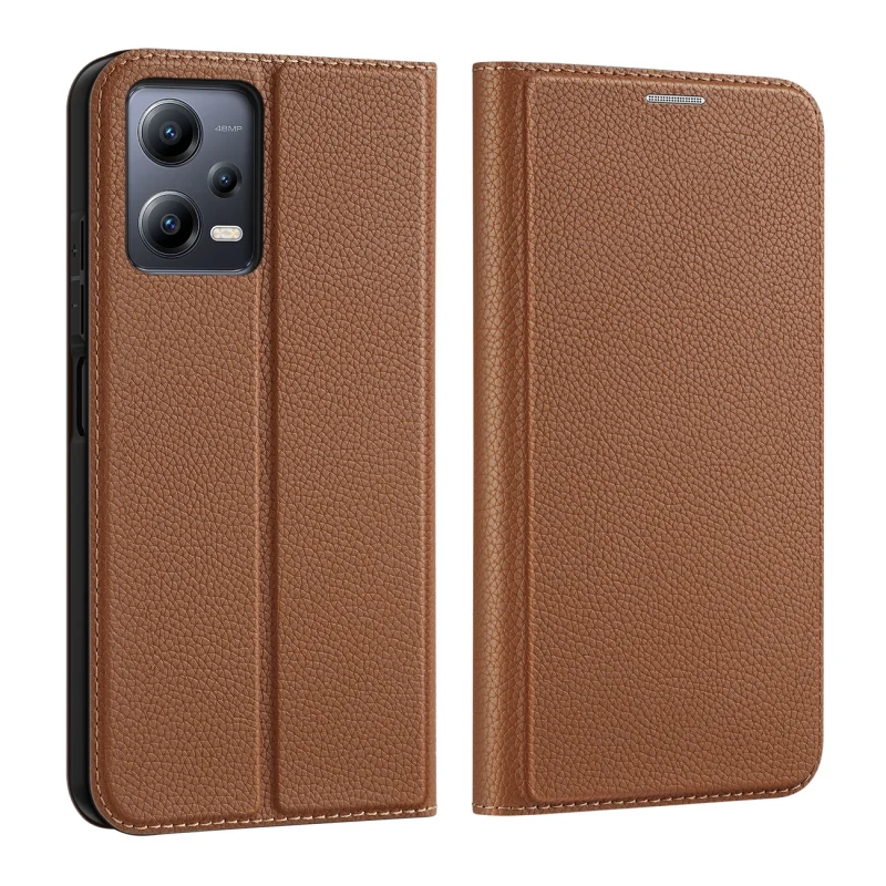 Dux Ducis Skin X2 etui do Xiaomi Redmi Note 12 5G / Poco X5 5G pokrowiec z klapką portfel podstawka brązowe - obrazek 2