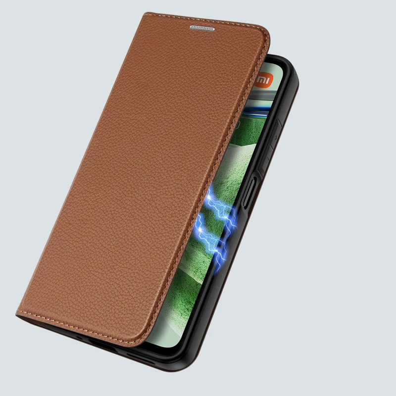 Dux Ducis Skin X2 etui do Xiaomi Redmi Note 12 5G / Poco X5 5G pokrowiec z klapką portfel podstawka brązowe - obrazek 7