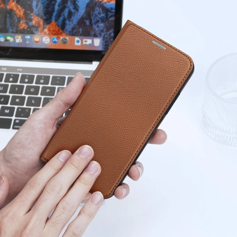 Dux Ducis Skin X2 etui do Xiaomi Redmi Note 12 5G / Poco X5 5G pokrowiec z klapką portfel podstawka brązowe - obrazek 9