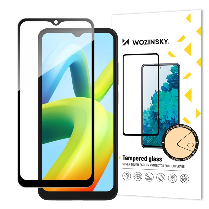 Wozinsky Full Glue Tempered Glass szkło hartowane do Xiaomi Redmi A2 / Redmi A1 9H na cały ekran z czarną ramką