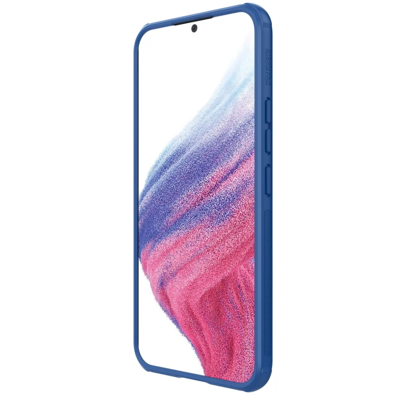 Nillkin Super Frosted Shield Pro etui do Samsung Galaxy A54 5G pancerny pokrowiec + podstawka na telefon niebieskie - obrazek 6