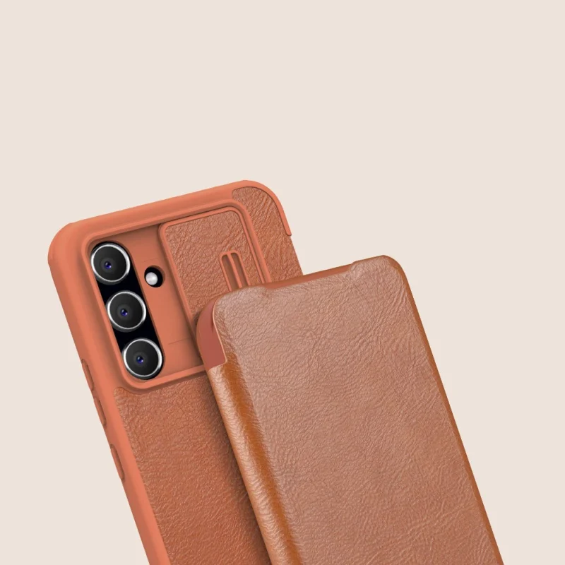 Nillkin Qin Leather Pro Case etui do Samsung Galaxy A54 5G pokrowiec z klapką osłona na aparat czarne - obrazek 13