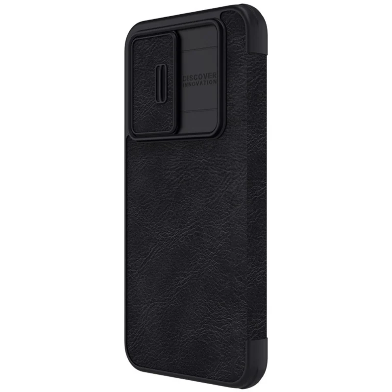 Nillkin Qin Leather Pro Case etui do Samsung Galaxy A54 5G pokrowiec z klapką osłona na aparat czarne - obrazek 3