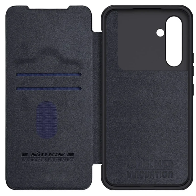 Nillkin Qin Leather Pro Case etui do Samsung Galaxy A54 5G pokrowiec z klapką osłona na aparat czarne - obrazek 7